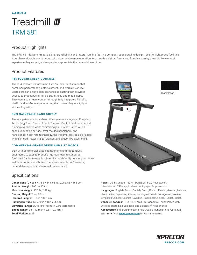 TRM 531 Treadmill LCD Display