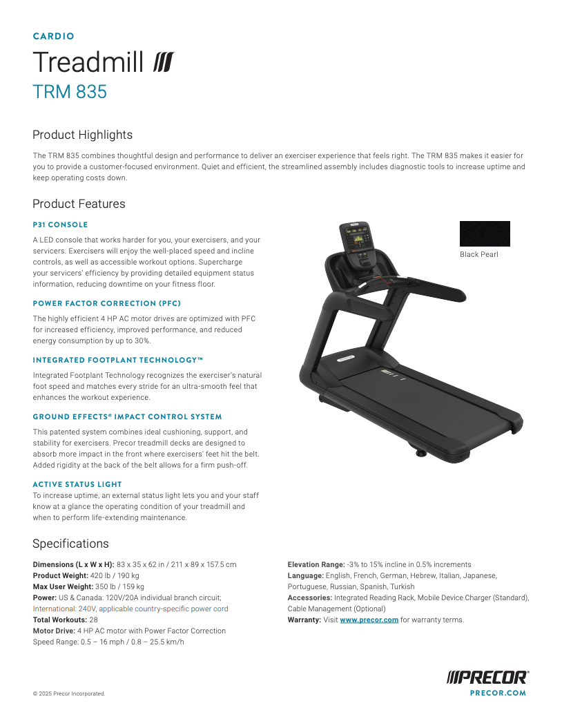 TRM 895 Treadmill 22" Touchscreen
